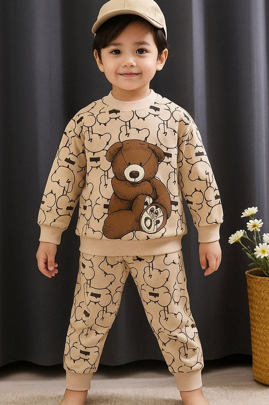 Big bear printed  kids suit for winter - M.H fashion