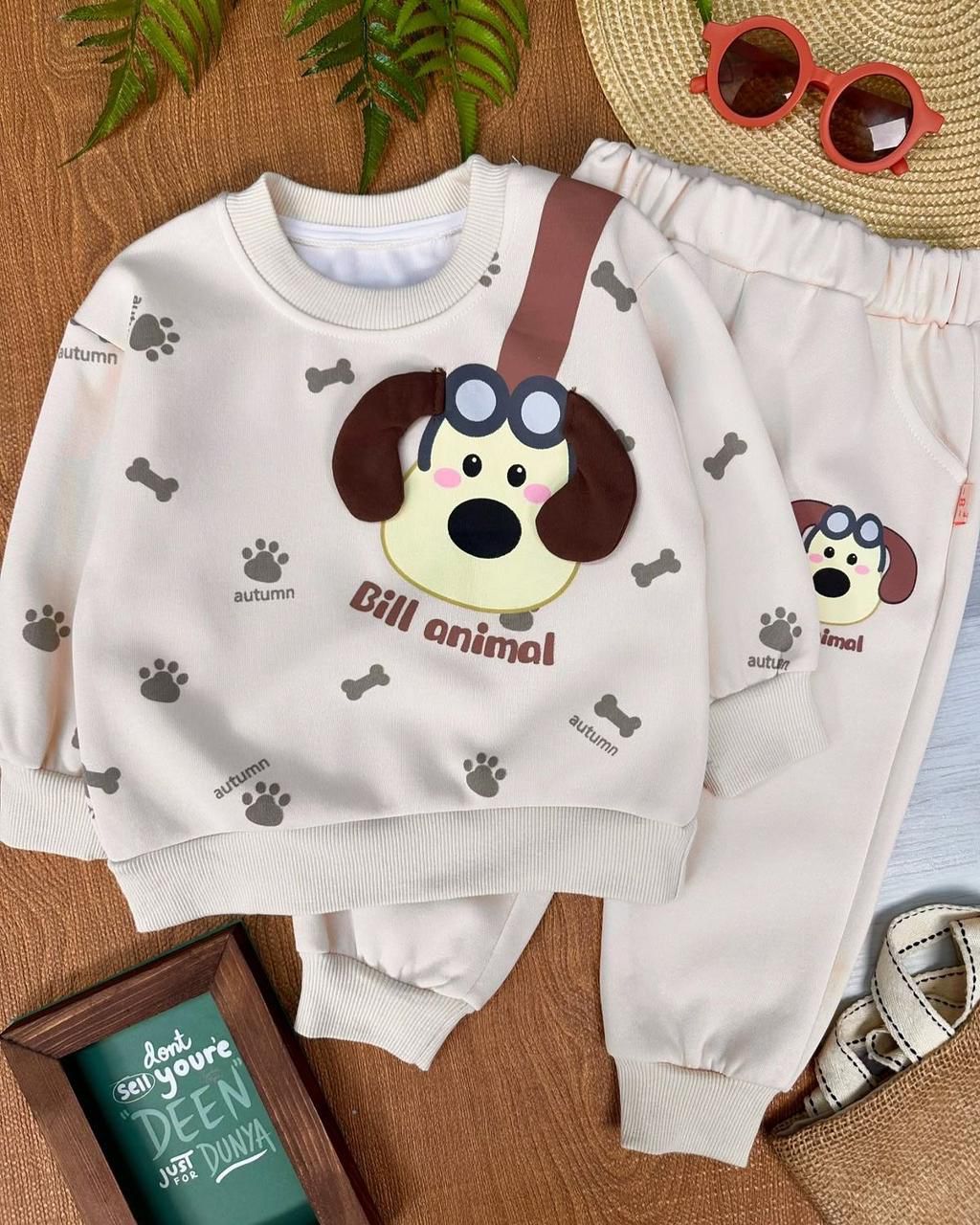 dog  printed  kids suit for winter - M.H fashion