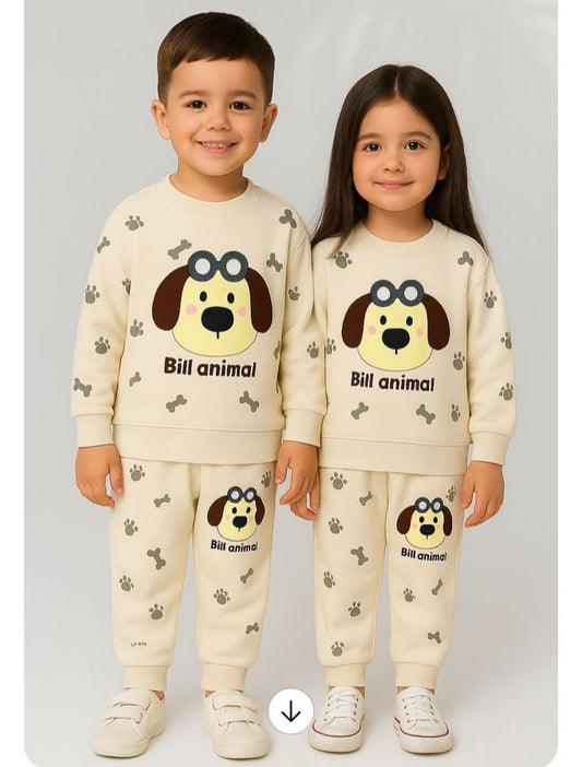 dog  printed  kids suit for winter - M.H fashion