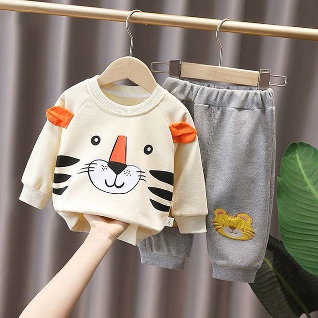 beautiful tiger printed yellow kids suit - M.H fashion 