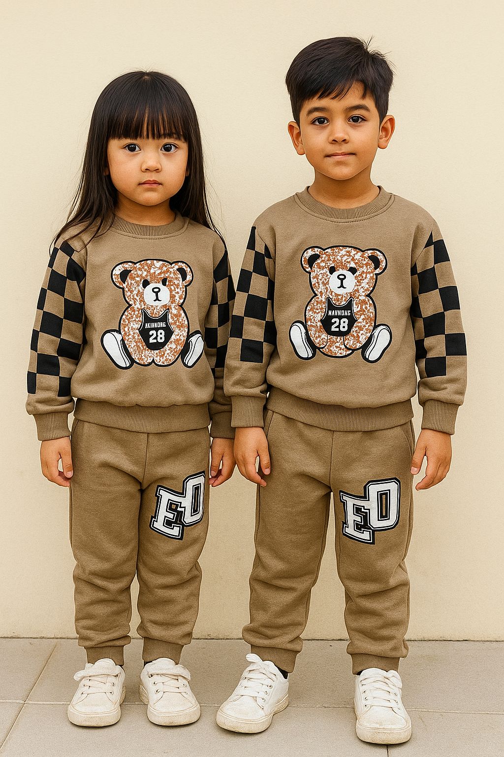 dowswall check check style  printed  kids suit for winter